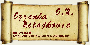Ozrenka Milojković vizit kartica